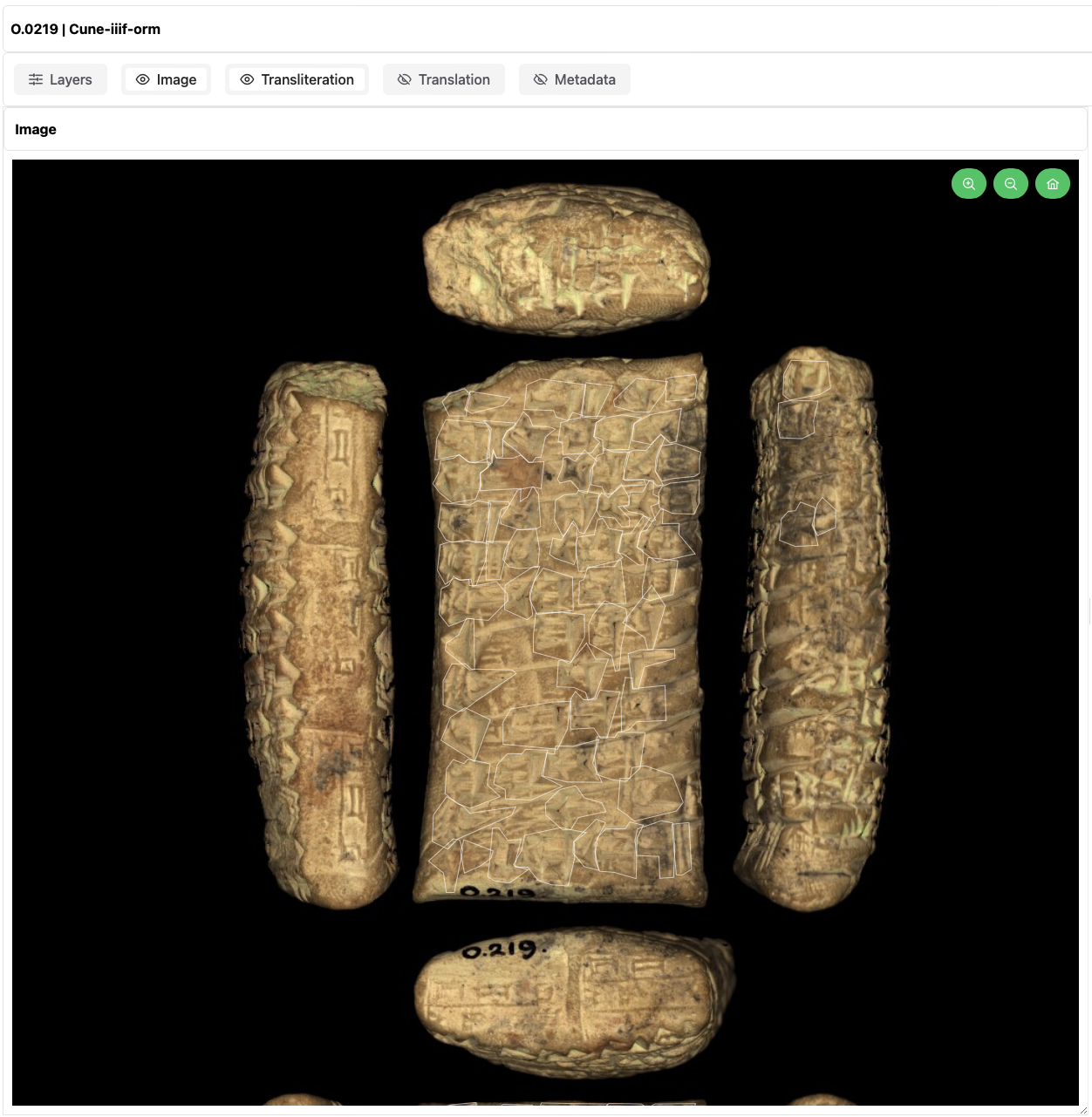 Demo example of a Cuneiform tablet in colour