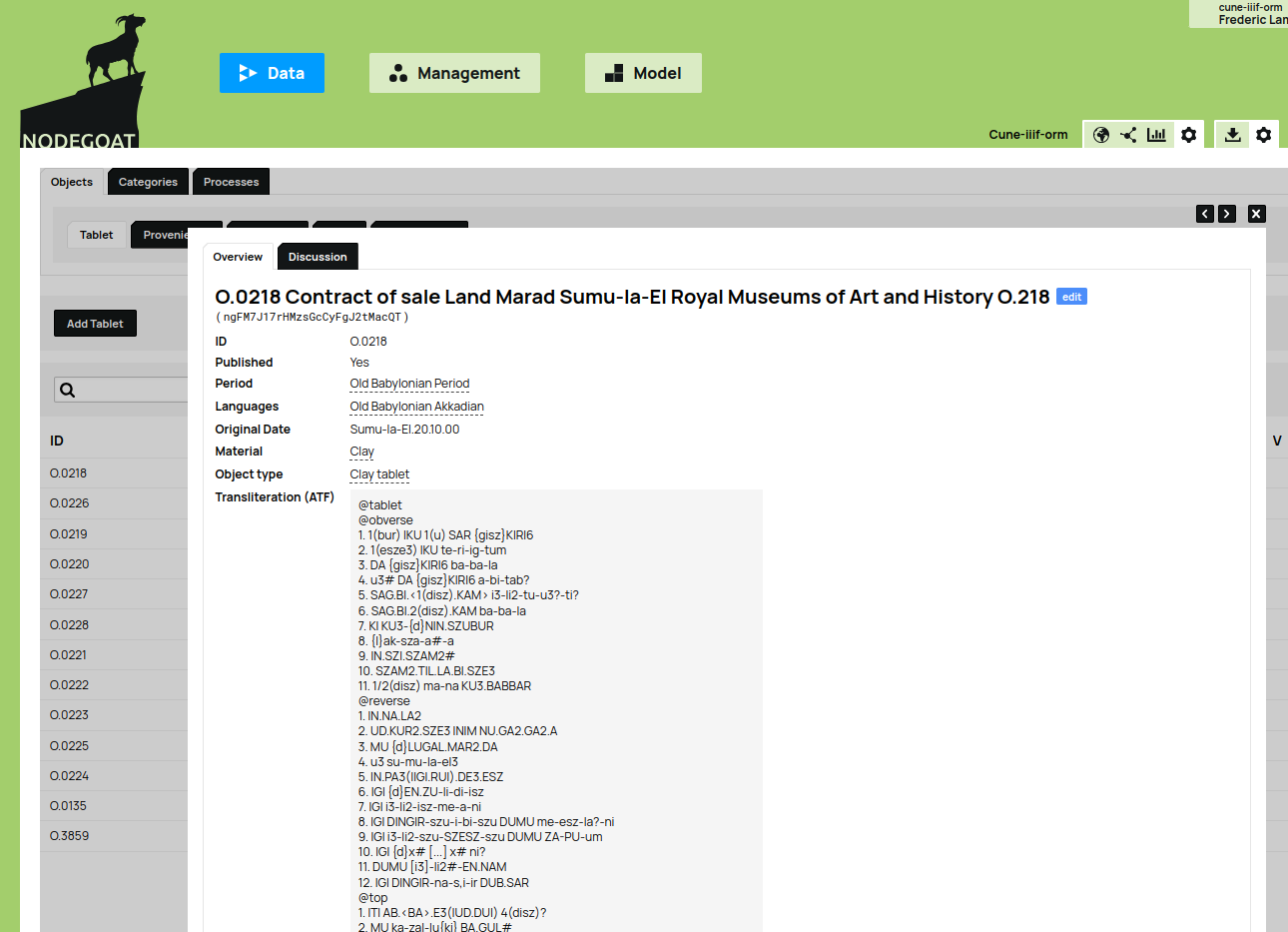 NodeGoat example of tablet metadata.