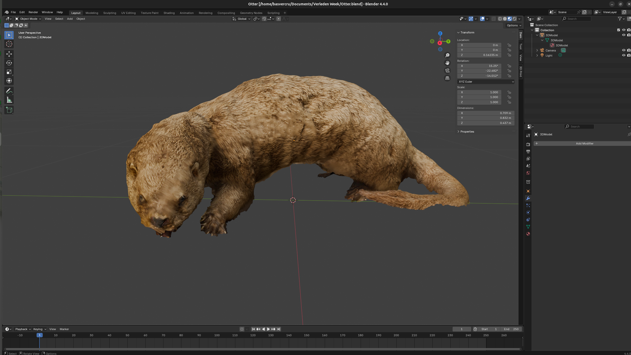 3D model of an Otter
